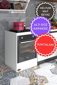 Ankastre Fırın Modülü Kabini Helyum Mat Beyaz Suntalam 85(Y)*60(G)*57(D)ocak Dolabı Kapaksız Ayaksız ürün fotoğrafı