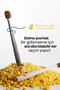 Probiwhite Spiral Uçlu Doğal Vegan Diş Fırçası El Yapımı Stant Hediye ürün fotoğrafı