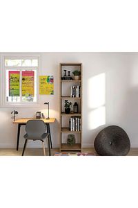 6 Raflı 40 Cm Dekoratif Kitaplık Ceviz Kitaplık Ofis Kitaplığı Dolap Evrak Rafı Ev Rafı Kitap Rafı ürün fotoğrafı