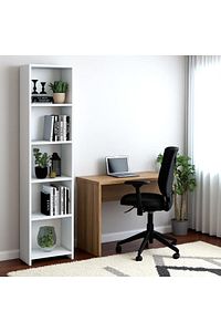 6 Raflı 40 Cm Dekoratif Kitaplık Beyaz Kitaplık Ofis Kitaplığı Dolap Evrak Rafı Ev Rafı Kitap Rafı ürün fotoğrafı
