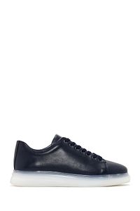 Erkek Lacivert Kalın Tabanlı Bağcıklı Deri Sneaker 24sfd675118 ürün fotoğrafı