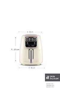 Air Pro Cook Xl 2 In 1 Konuşan Airfryer Fritöz Iconic Beige 4 Kişilik ürün fotoğrafı