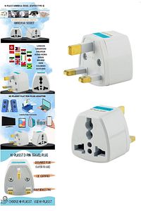 3 Pinli Hac Ümre Ingiltere Hong Kong Kıbrıs Seyahat Fişi Adaptörü Tip G Plug Adapter Üniversal ürün fotoğrafı