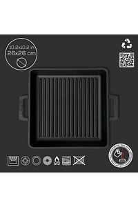 Döküm Kare Izgara Tavası Döküm Demir Yekpare Çift Kulplu Ölçü 26x26cm. ürün fotoğrafı