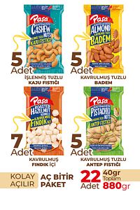 Karışık Kuruyemiş 40 gr X 22 Adet (880 GR) ürün fotoğrafı