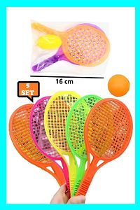 Oyuncak 5'li Set Plastik Raket Karne Hediyesi Okul Öncesi Hediyelik 16 Cm Mini Boy Tenis Raketi ürün fotoğrafı