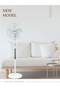 Vento Sağa Sola Salınımlı 55watt Güçlü Lüx Vantilatör Beyaz ürün fotoğrafı