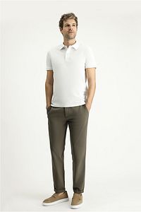 Slim Fit Dar Kesim Nakışlı Pamuk Polo Yaka Tişört ürün fotoğrafı
