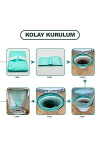 16l Çöp Kutuları Ile Uyumlu 2250 Bebek Bezi Kapasiteli 3 Paket Yerli Çöp Poşeti Pudra Kokulu ürün fotoğrafı