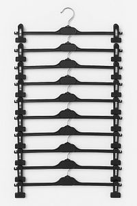 Mandallı Askılık 10'lu Em-38/ 38cm Genişlik (elbise Askısı/ Etek Askısı / Pantolon Askısı) ürün fotoğrafı