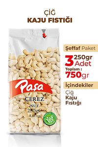 Çiğ Kaju Fıstığı 250 gr X 3 Adet (750 GR) ürün fotoğrafı