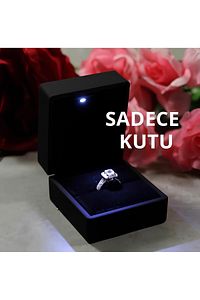 Led Işıklı Özel Alyans/tektaş Pırlanta Yüzük Kutusu Siyah ürün fotoğrafı