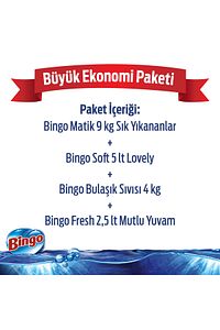 "büyük Ekonomi Paketi ; 9 Kg Toz Çamaşır Deterjanı Sık Yıkananlar Çamaşır Yumuşatıcısı 5 L Lovely ürün fotoğrafı
