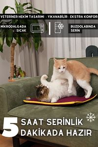 Serin (60X40CM) - 4 Mevsim Kedi/ Köpek Matı, Sıcak Veya Soğuk Kullanılabilen Minder Yatak ürün fotoğrafı