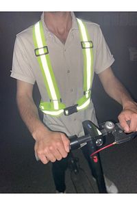 Reflektörlü Yelek - Motosiklet, Bisiklet Ve Scooter Gece Görüş Reflektör /yeşil Yasaya Uygun ürün fotoğrafı