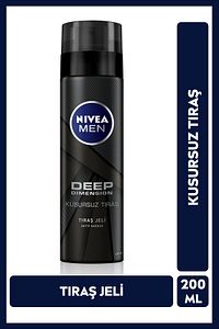 MEN Erkek Tıraş Jeli Deep Dimension Aktif Karbon 200ml, Kusursuz ve Kaygan Tıraş, Sakal Temizleyici ürün fotoğrafı