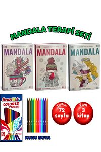 Mandala Büyükler Için Boyama Seti - Adet Terapi Boyama Kitabı Kalem Seti ürün fotoğrafı