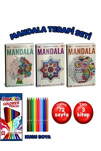 Mandala Büyükler Için Boyama Seti - Adet Terapi Boyama Kitabı Kalem Seti ürün fotoğrafı