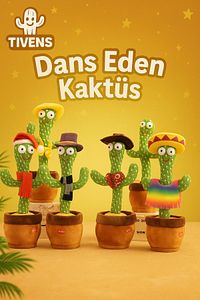 Happy Store Konuşan Dans Eden, Müzikli Işıklı Saksı Kaktüs Peluş Oyuncak New Tivens ürün fotoğrafı