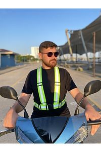 Reflektörlü Yelek - Motosiklet, Bisiklet Ve Scooter Gece Görüş Reflektör /yeşil Yasaya Uygun ürün fotoğrafı