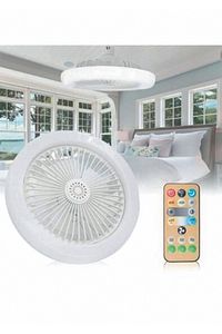 Or-Fs02 3 Işık Modlu 3 Fan Hızlı Kumandalı Pervaneli 50 Watt Led Fan Ampül ürün fotoğrafı