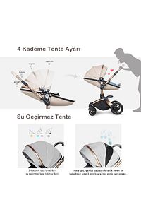 Egg 6 in 1 Krem Çift Yönlü Travel Sistem Bebek Arabası 360 Derece Döner ürün fotoğrafı