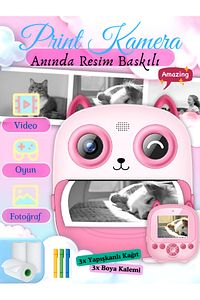 Print Camera Çocuk Fotoğraf Makinesi Dijital HD Video Kamera Anlık Termal Resim Kağıt Baskılı Yazıcı ürün fotoğrafı