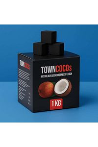 Town Coco's #26 Nargile Kömürü - 1 Kg 64 Küp - Yüksek Kalite Nargile Kömürü ürün fotoğrafı