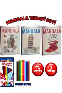 Mandala Büyükler Için Boyama Seti - Adet Terapi Boyama Kitabı Kalem Seti ürün fotoğrafı