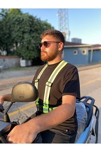 Reflektörlü Yelek - Motosiklet, Bisiklet Ve Scooter Gece Görüş Reflektör /yeşil Yasaya Uygun ürün fotoğrafı