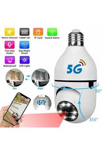 Wifi 360 Panoramik Ampul Kamera Güvenlik Kamerası Çift Wifi 360 Derece Gece Görüşlü ürün fotoğrafı