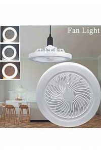 Or-Fs02 3 Işık Modlu 3 Fan Hızlı Kumandalı Pervaneli 50 Watt Led Fan Ampül ürün fotoğrafı