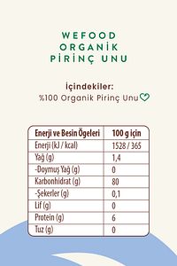 Organik Pirinç Unu 500 gr ürün fotoğrafı