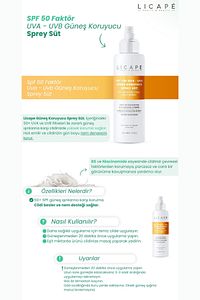 Spf 50 Faktör Uva - Uvb Güneş Koruyucu Sprey Süt 200ml ürün fotoğrafı