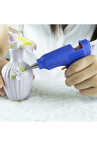 20 Watt Sıcak Silikon Tabancası Şeffaf Mum Yapıştırıcı Tabanca 4 Adet 30 Cm Ince Silikon Hediye ürün fotoğrafı
