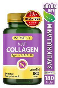 Multi Kolajen 180 Tablet (jumbo Boy 5 Çeşit Kolajen Tip 1-2-3-5-10 Hyalüronik Asit Çinko ) ürün fotoğrafı