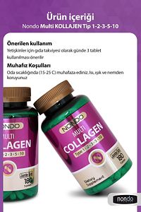Multi Kolajen 180 Tablet (jumbo Boy 5 Çeşit Kolajen Tip 1-2-3-5-10 Hyalüronik Asit Çinko ) ürün fotoğrafı