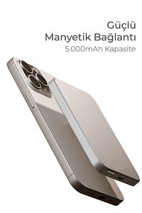 Magsafe Powerbank 5000 Mah Slim Hızlı Taşınabilir Batarya Iphone 11 12 13 14 15 16 Samsung-xiaomi ürün fotoğrafı