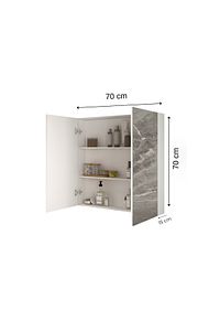 2 Kapaklı Aynalı Banyo Dolabı Çok Amaçlı Banyo Dolabı Mdf 70*70*15 ürün fotoğrafı