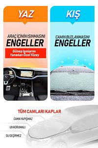 Araba Buz Kar Güneş Koruyucu Yarım Branda Kar Buz Önleyici Oto Ön Yan Arka Cam Koruyucu Örtü ürün fotoğrafı