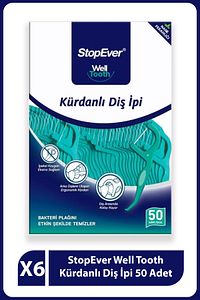 Well Tooth Kürdanlı Diş Ipi - Nane Ferahlığı - 6x50 Adet - Taşıma Kılıflı ürün fotoğrafı