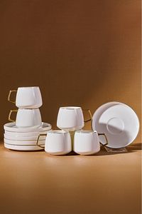 Satürn 6 Kişilik Kahve Fincan Takımı 100 ml Gold ürün fotoğrafı