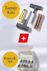 Lastik Tamir Kiti Fitil Atma Seti+ Lastik Tamir Kiti Kauçuk Vida Seti ürün fotoğrafı