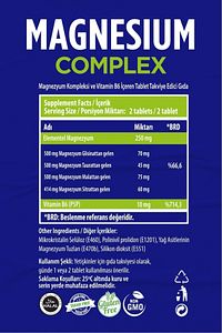 Magnezyum Kompleks (Glisinat-Malat-Taurat-Sitrat-Vitamin B6) ürün fotoğrafı