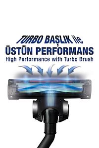 Pratic Aır Power P 1250 Siyah Torbasız Dönebilen Turbo Başlıklı Dikey Süpürge ürün fotoğrafı