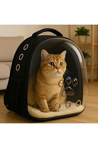 Astronot Şeffaf Pencereli Kedi Taşıma Sırt Çantası – Uçak, Kabin Uyumlu, 9 Hava Kanallı, Konforlu ürün fotoğrafı