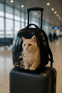 Astronot Şeffaf Pencereli Kedi Taşıma Sırt Çantası – Uçak, Kabin Uyumlu, 9 Hava Kanallı, Konforlu ürün fotoğrafı