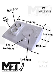 Dolap Ve Tezgah Altı Prizli Led Aydınlatma – 3 Watt Beyaz Işık | Mutfak Için Şık Işık Ve Priz Çözümü ürün fotoğrafı