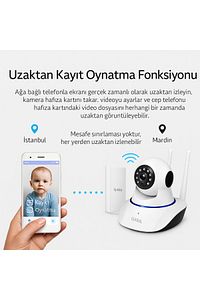 Gece Görüşlü Hd 360 Derece Wifi Ip Bebek Kamerası ürün fotoğrafı