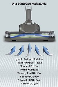 Pratic Aır Power P 1250 Siyah Torbasız Dönebilen Turbo Başlıklı Dikey Süpürge ürün fotoğrafı